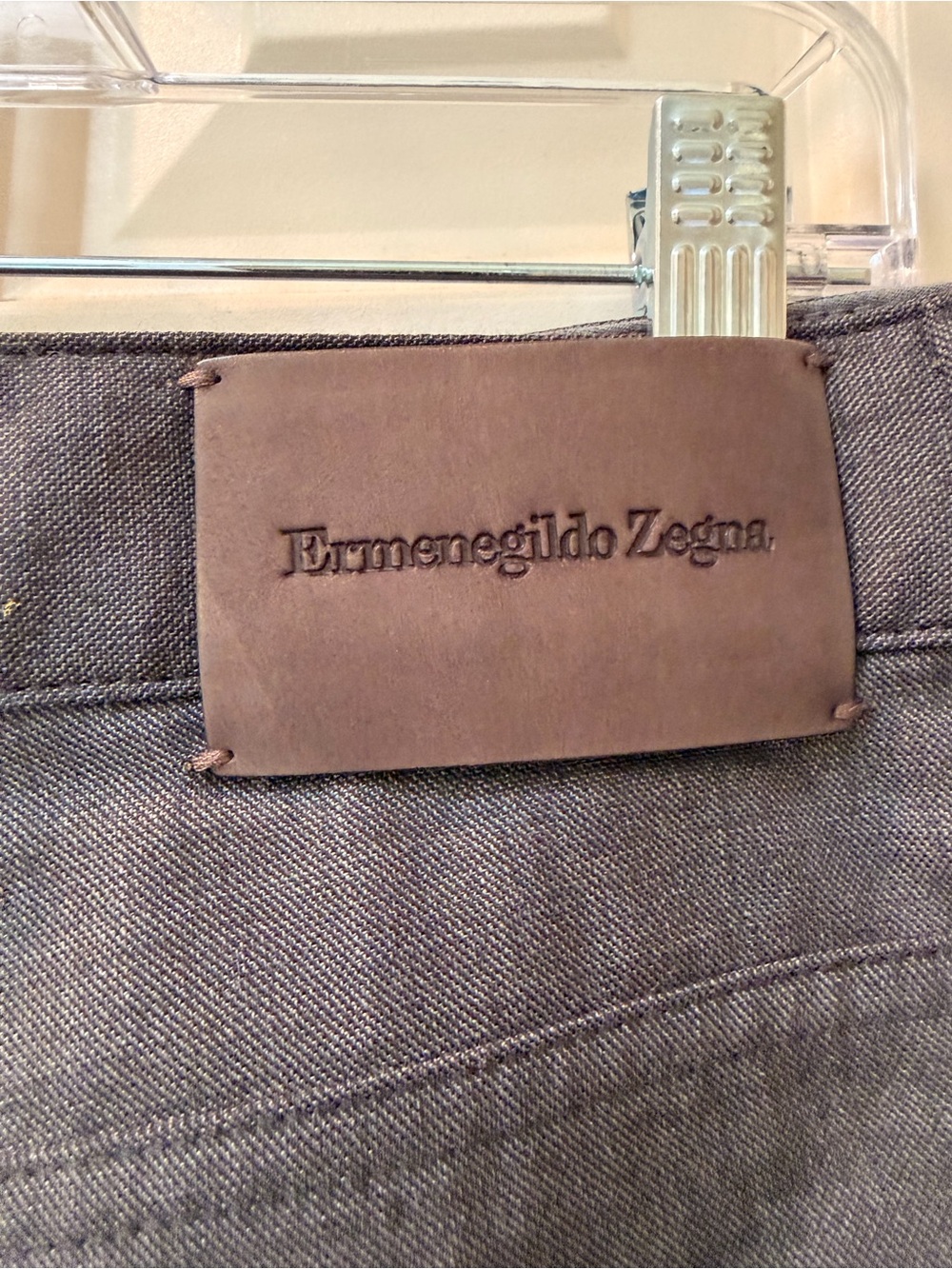 Ermenegildo Zegna Men's Wool Straight Leg 5-Pocket Pants, Dark Gray, Sz 38 x 32 - Picture 10 of 14